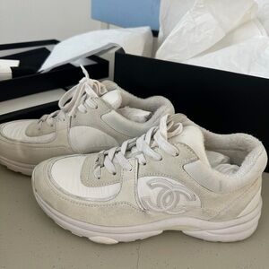 CHANEL Women's Cream Sneakers